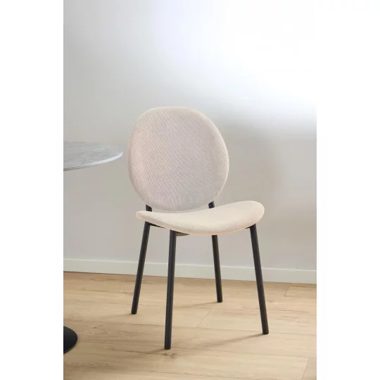 Krzesło tapicerowane DOVER beżowe - Zdjęcie 9