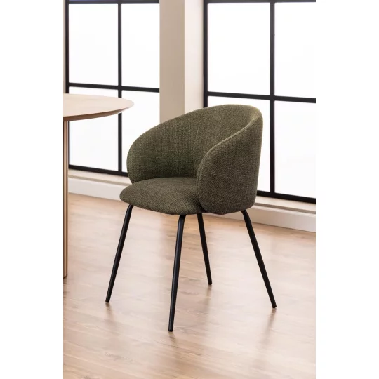 Krzesło tapicerowane ZANE ciemnozielone - Zdjęcie 7