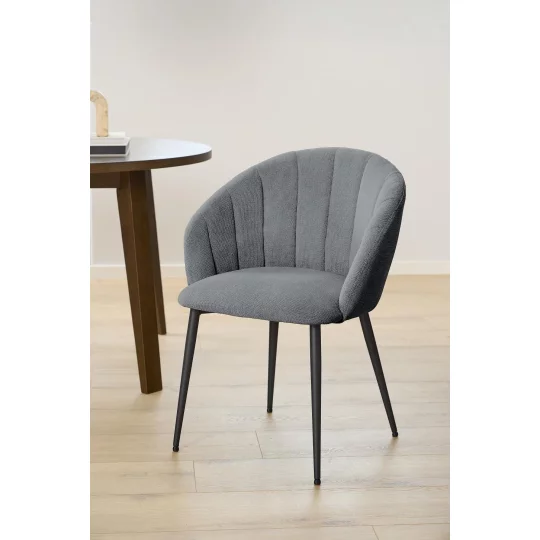 Krzesło tapicerowane CLARA antracytowe - Zdjęcie 7