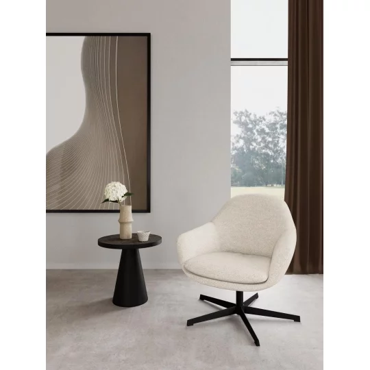 Fotel tapicerowany obrotowy BENO ecru - Zdjęcie 9