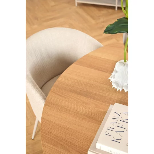 Krzesło tapicerowane ZANE beżowe - nogi beżowe - Zdjęcie 9