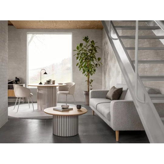 Krzesło tapicerowane ZANE beżowe - nogi beżowe - Zdjęcie 6