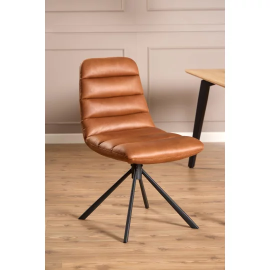 Krzesło z ekoskóry MONTI brązowe - Zdjęcie 7