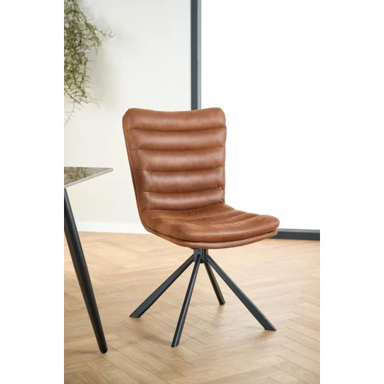 Krzesło z ekoskóry ELIO brązowe - Zdjęcie 7