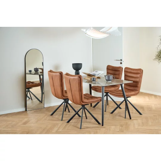 Krzesło z ekoskóry ELIO brązowe - Zdjęcie 8