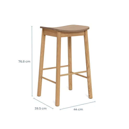 Hoker bez oparcia KAMI drewniany - Zdjęcie 7