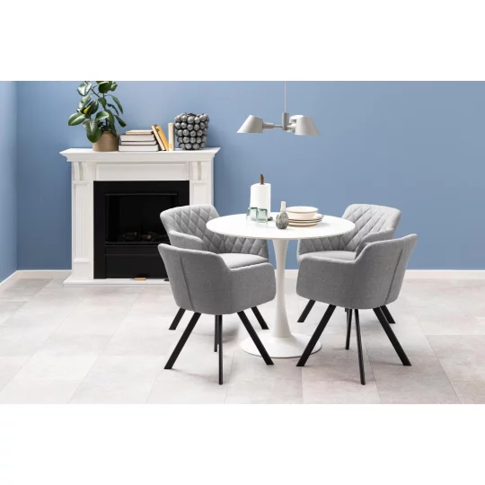 Stół okrągły LAURENT fi 90 biały - Zdjęcie 5