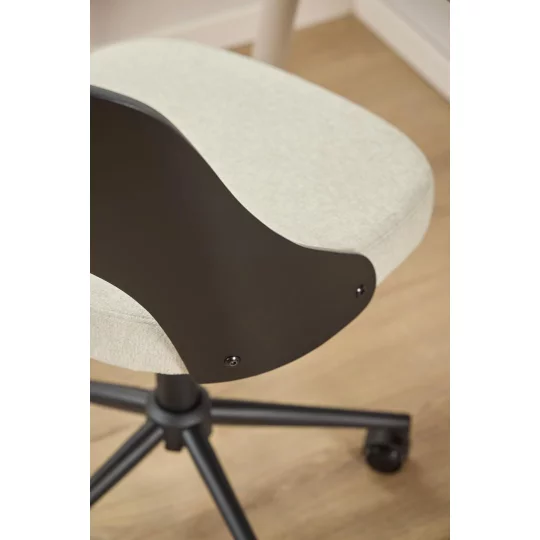 Krzesło biurowe tapicerowane MADI beżowe/czarne - Zdjęcie 11