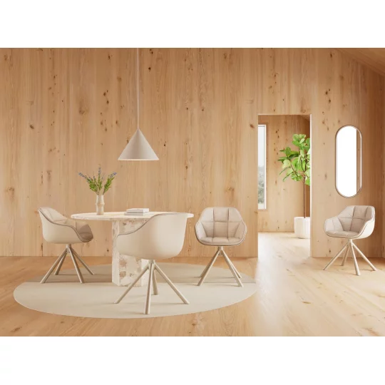 Krzesło tapicerowane VENICE beżowe - beżowe nogi - Zdjęcie 10