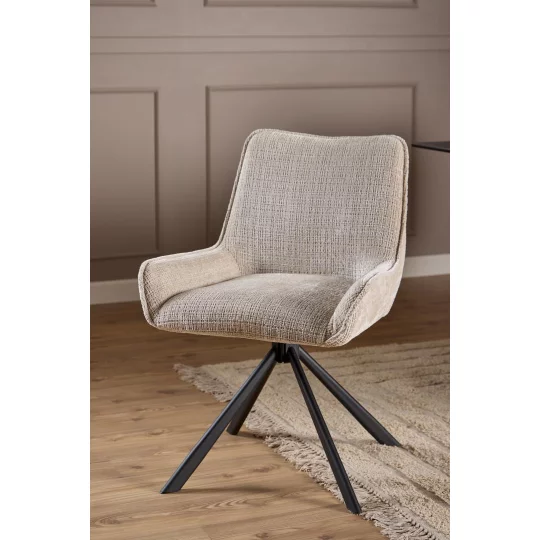 Krzesło tapicerowane BIZA beżowe - Zdjęcie 5