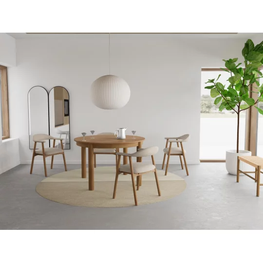 Ławka wewnętrzna z plecionką SUEZ 80x35 drewniana/beżowa - Zdjęcie 8