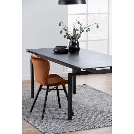 Krzesło tapicerowane EVA brązowy welur - Zdjęcie 7