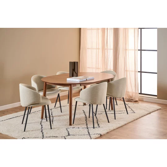 Stół okrągły rozkładany BARNABE fi 115/154 orzech - Zdjęcie 10