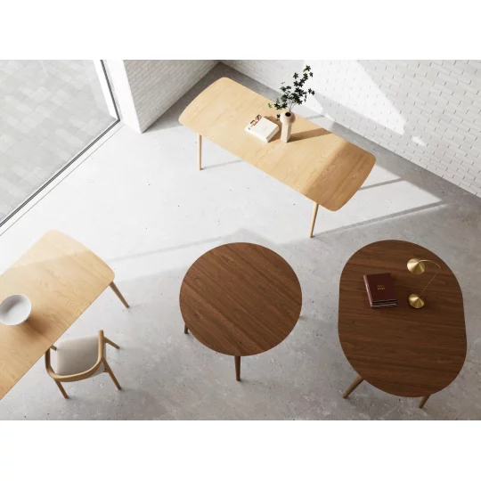 Stół okrągły rozkładany BARNABE fi 115/154 orzech - Zdjęcie 11