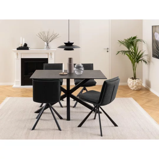 Stół prostokątny RITA 135x80 czarny - Zdjęcie 7