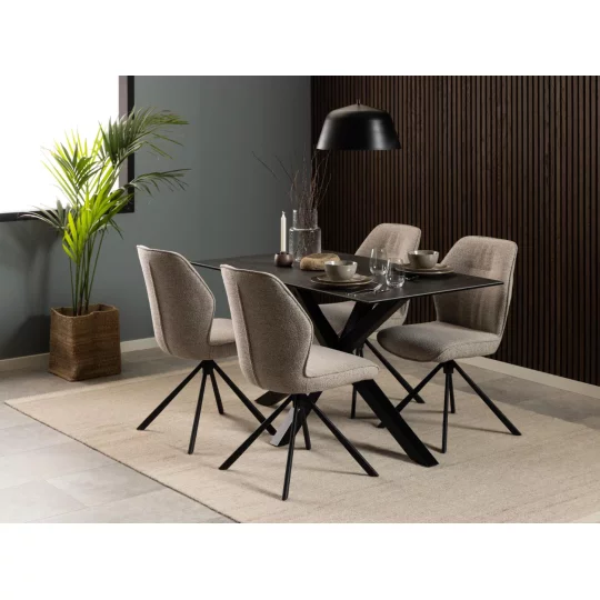 Stół prostokątny RITA 135x80 czarny - Zdjęcie 5