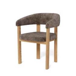 Krzesło tapicerowane MORA brązowe