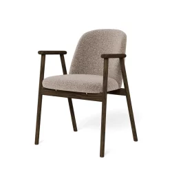 Krzesło tapicerowane ILIA beżowe/dąb dymiony