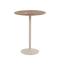 Stolik barowy LAURENT fi 80 brązowy marmur