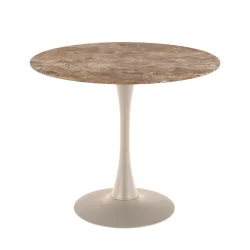 Stół okrągły LAURENT fi 90 brązowy marmur