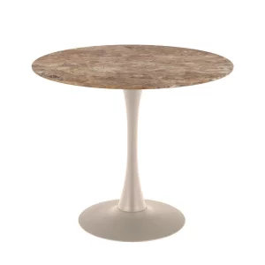 Stół okrągły LAURENT fi 90 brązowy marmur