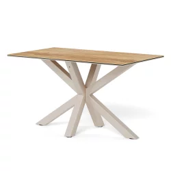 Stół prostokątny RITA 135x80 drewniany - beżowa noga