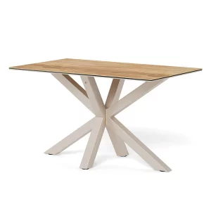 Stół prostokątny RITA 135x80 drewniany - beżowa noga