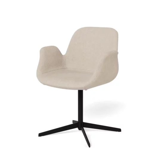 Krzesło tapicerowane ZENO beżowe - noga krzyżak