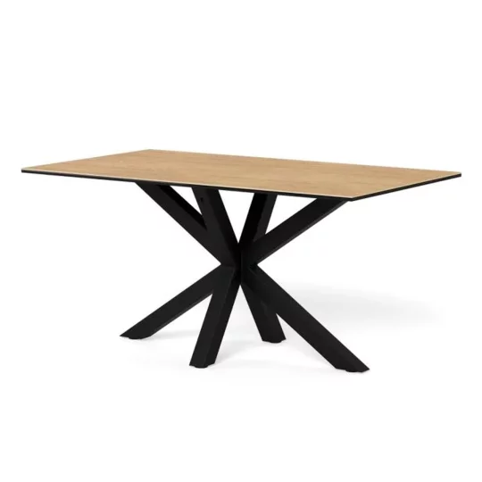 Stół prostokątny RITA 160x90 drewniany - czarna noga
