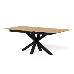 Stół rozkładany RITA 200/240x100 drewniany - czarna noga