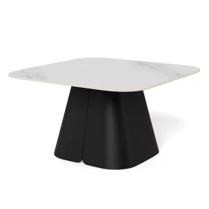 Stolik kawowy CETO 80 czarny/biały marmur