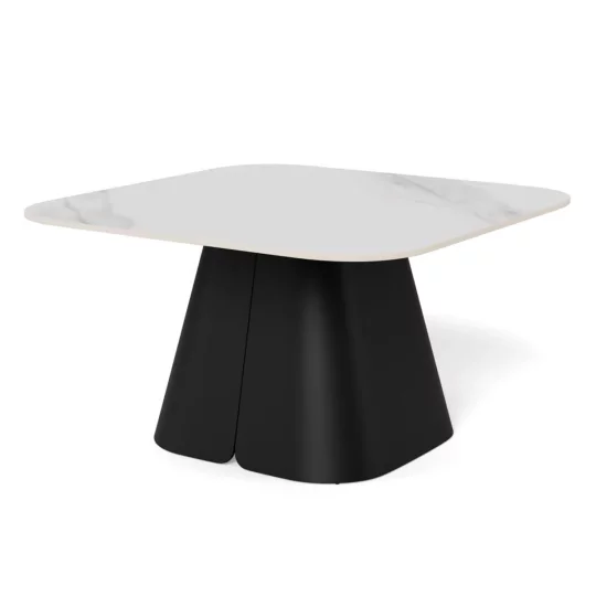 Stolik kawowy CETO 80 czarny/biały marmur
