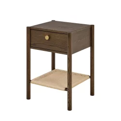Stolik nocny z półką AMARI dąb dymiony