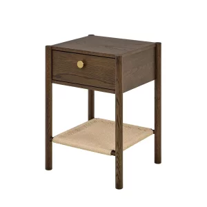 Stolik nocny z półką AMARI dąb dymiony