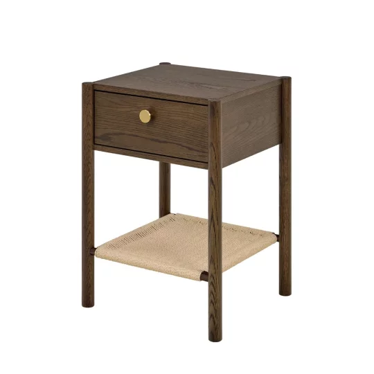 Stolik nocny z półką AMARI dąb dymiony
