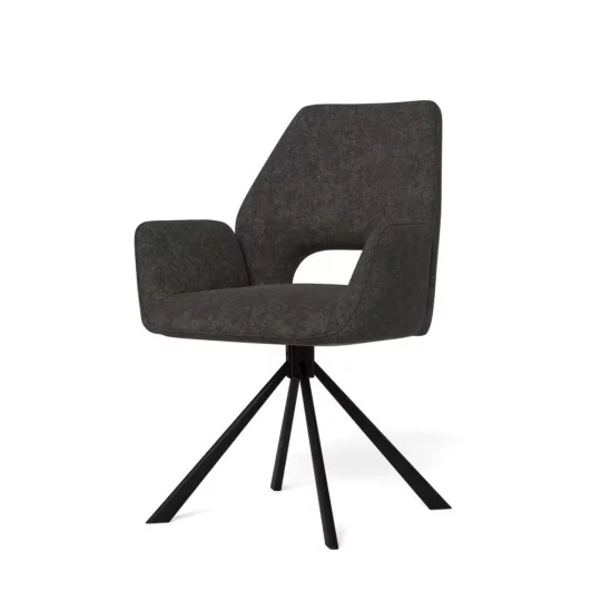 Krzesło tapicerowane z podłokietnikami ZANTE antracytowe