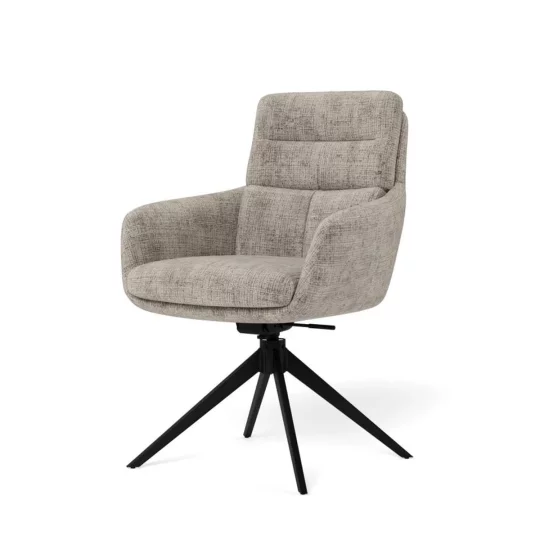 Krzesło tapicerowane z podłokietnikami GORO szarobeżowe