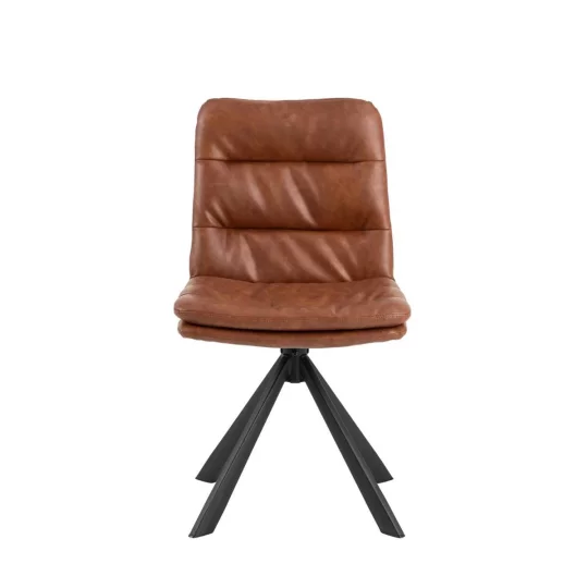 Krzesło z ekoskóry BRUNO brązowe - Zdjęcie 2