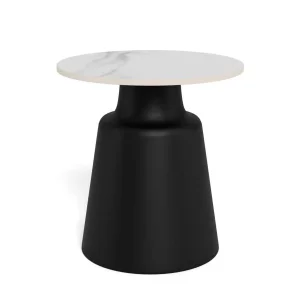 Stolik kawowy MILOS fi 45 czarny/biały