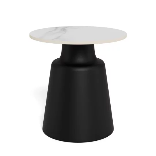 Stolik kawowy MILOS fi 45 czarny/biały