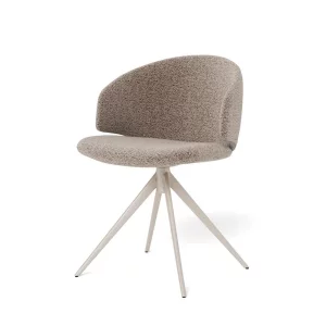 Krzesło tapicerowane ZANO jasnobrązowe - beżowe nogi