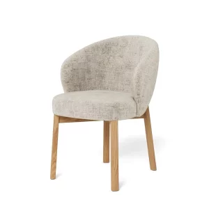 Krzesło tapicerowane DINO beżowe - drewniane nogi