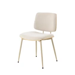 Krzesło tapicerowane GARDA beżowe/drewniane