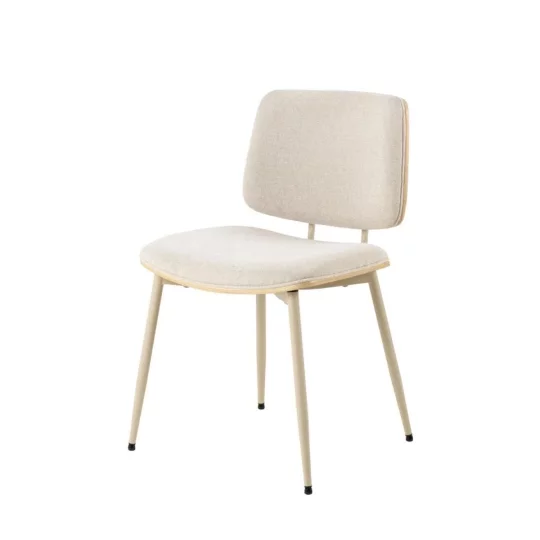 Krzesło tapicerowane GARDA beżowe/drewniane