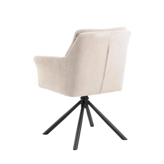 Krzesło tapicerowane z podłokietnikami ASTON beżowe - Zdjęcie 2