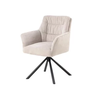 Krzesło tapicerowane z podłokietnikami ASTON beżowe