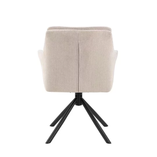 Krzesło tapicerowane z podłokietnikami ASTON beżowe - Zdjęcie 3