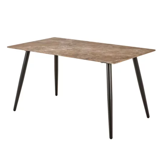 Stół prostokątny DULSIA 140x80 brązowy marmur