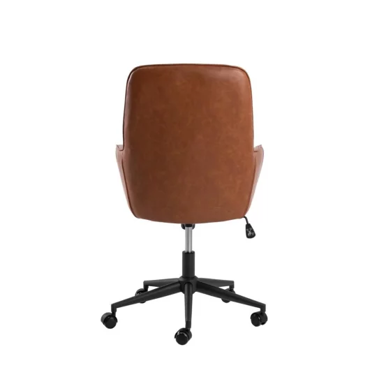 Krzesło biurowe z ekoskóry DORSIA brązowe - Zdjęcie 5
