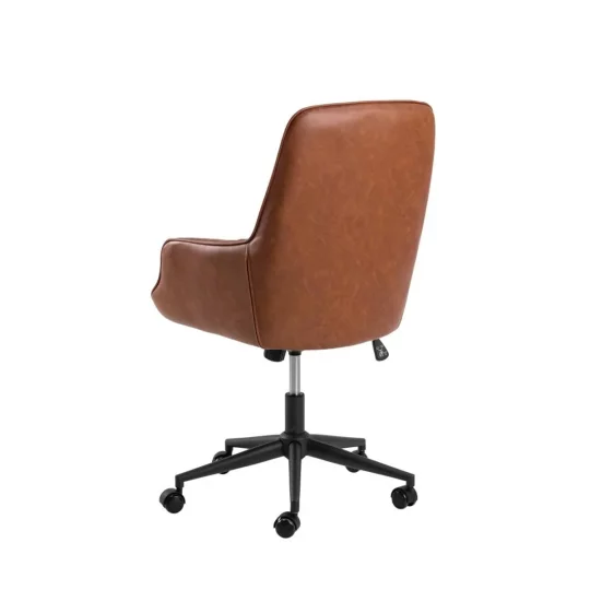 Krzesło biurowe z ekoskóry DORSIA brązowe - Zdjęcie 3